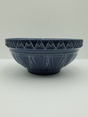 Over and Back Cobalt Blue Embossed Mixing Bowl Made in Portugal Serving Bowl